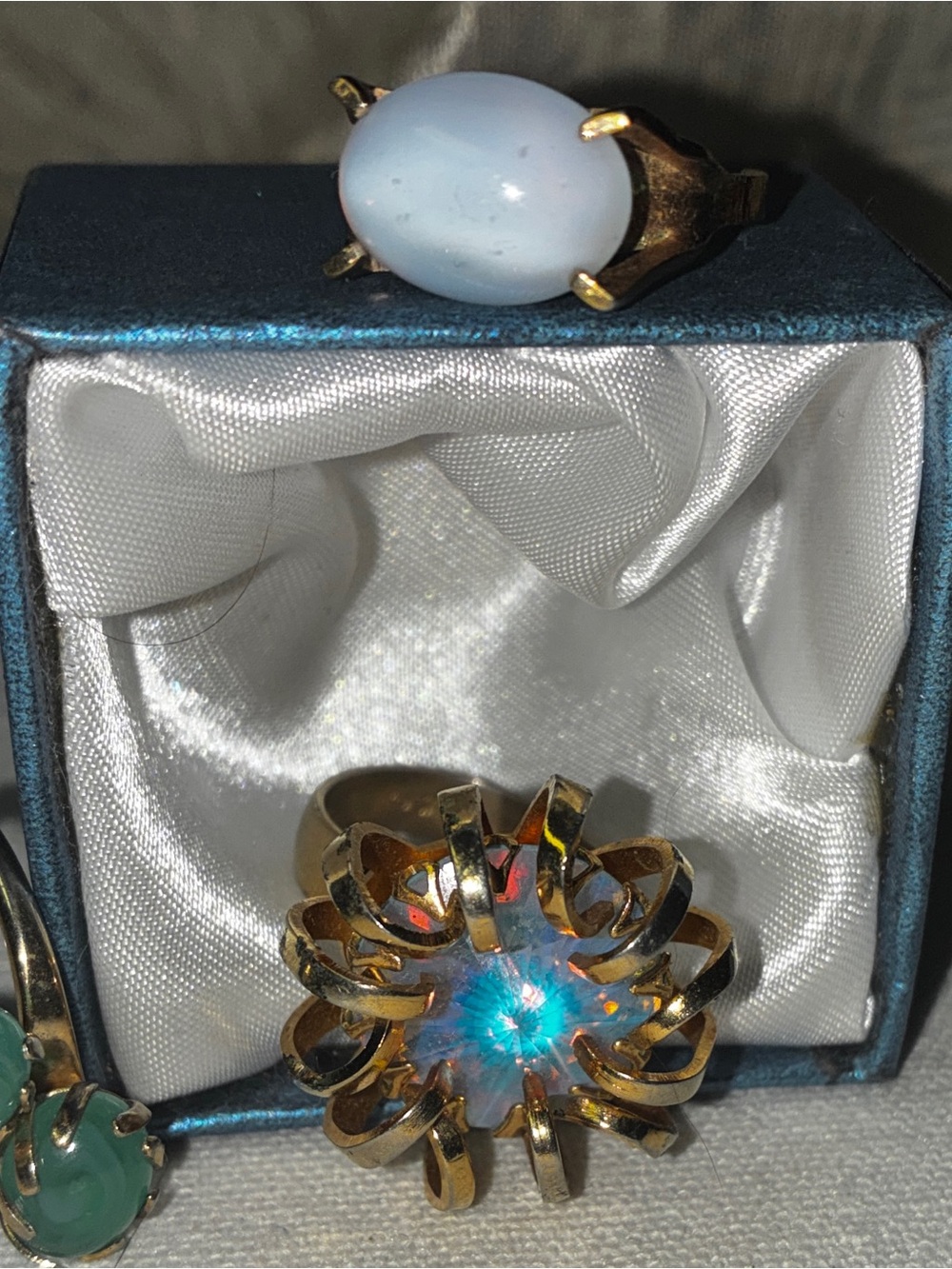 Sarah Coventry Vintage “Mystic Starburst & Ice” Cocktail Ring Bundle (Set of 3)